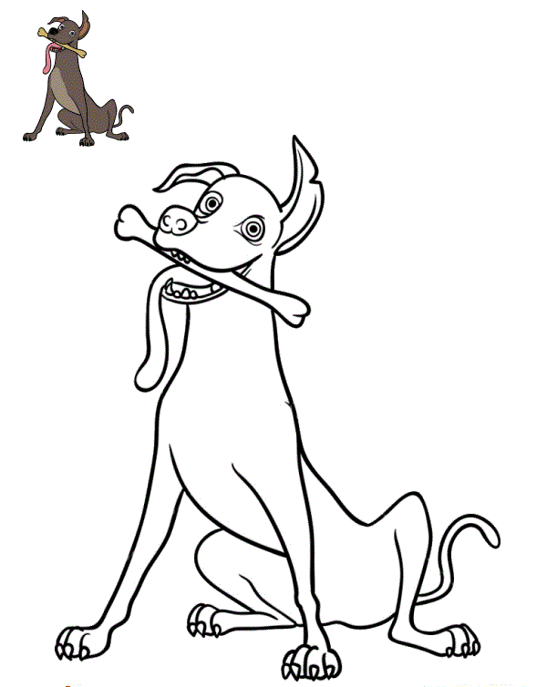Coloriage Dante Chien Loyal A Miguel - Coco Disney à imprimer