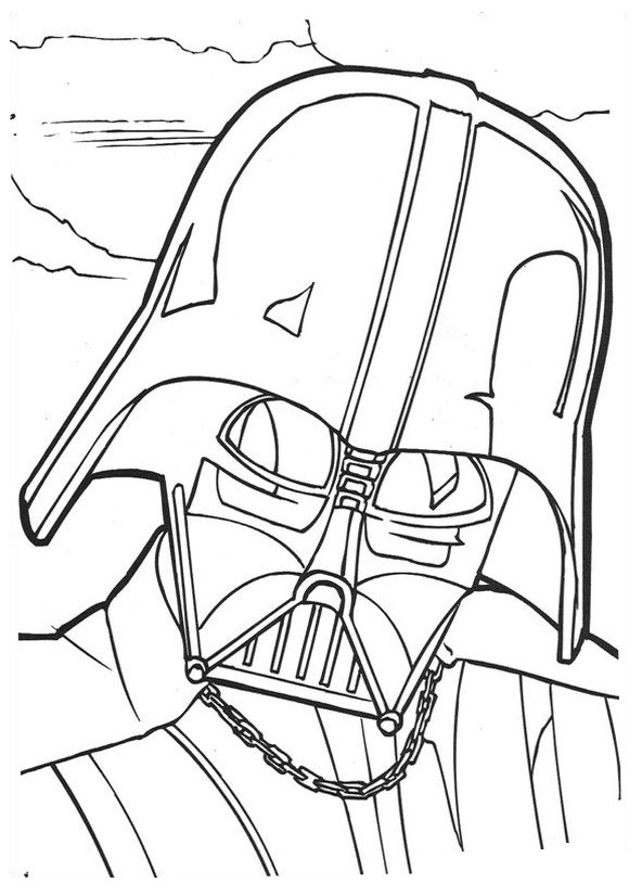 Coloriage Dark Vador Visage - Star wars à imprimer
