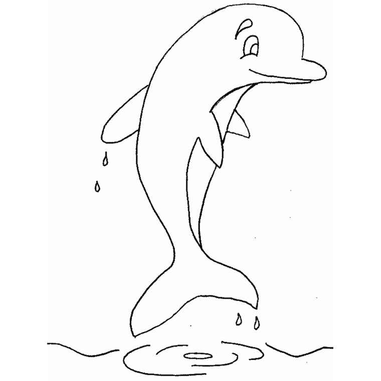 Coloriage Dauphin Accrobate - Animaux à imprimer