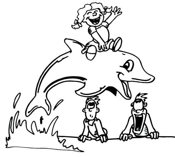 Coloriage Dauphins Et Enfants - Animaux à imprimer