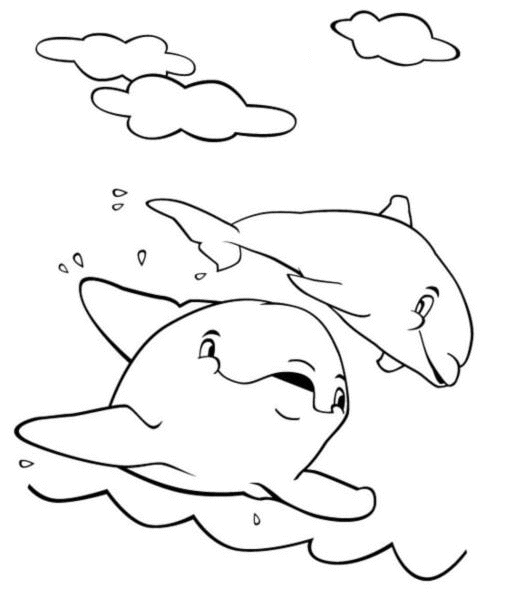 Coloriage Dauphins - Animaux à imprimer