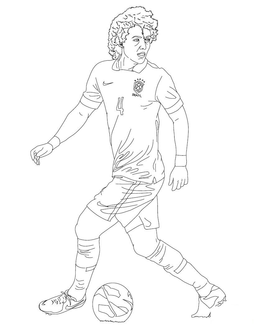 Coloriage David Luiz - Foot à imprimer