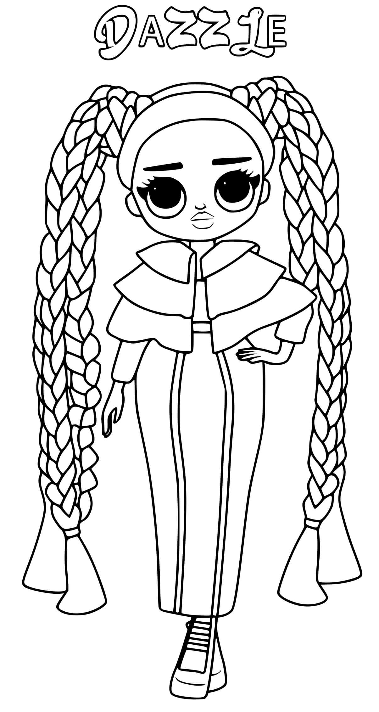 Coloriage Dazzle Lol Omg - Poupée LOL Surprise Hair Goals à imprimer