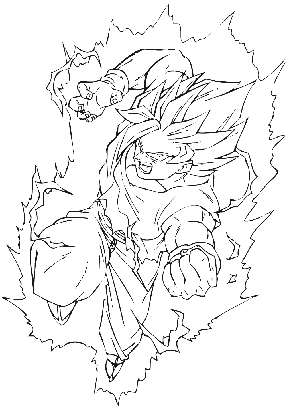 Coloriage Dbz Mangas Dragon Ball Z Son Goku - Garçon à imprimer