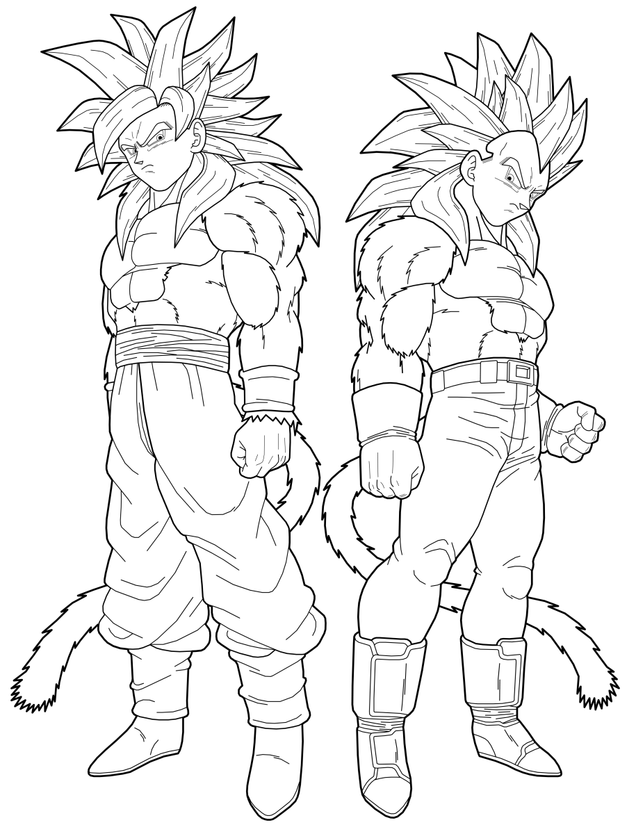 Coloriage Dbz Goku Et Vegeta By Drozdoo - Garçon à imprimer