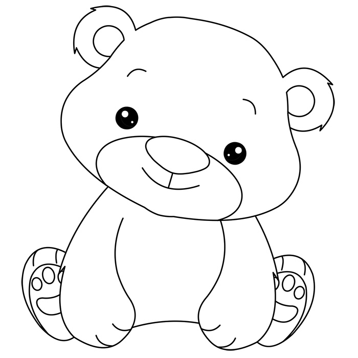 Coloriage De Bébé Ourson - Animaux à imprimer