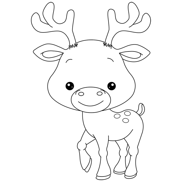 Coloriage De Bébé Renne - Animaux à imprimer