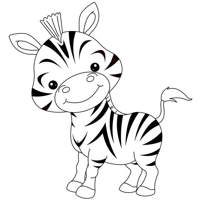 Coloriage De Bébé Zèbre Rigolo - Bébé à imprimer