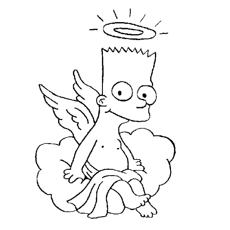 Coloriage De Noël Des Simpson - Noël à imprimer