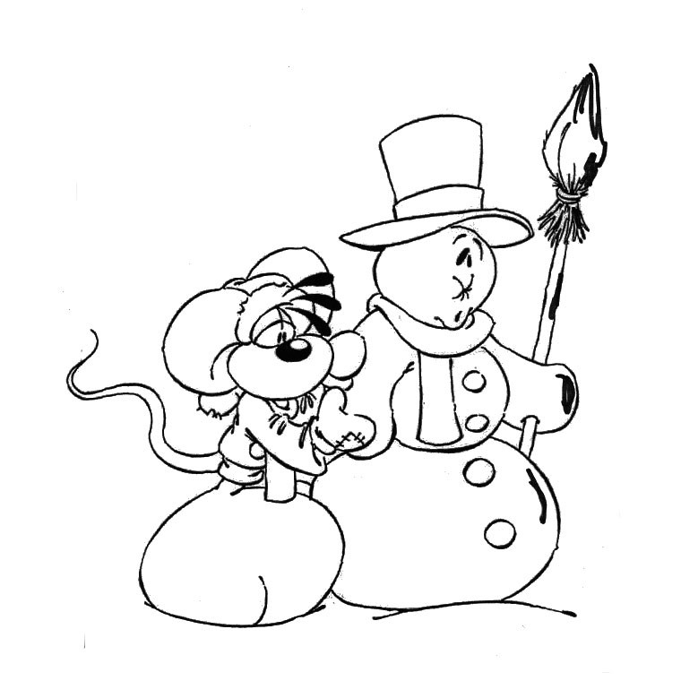Coloriage De Noël Diddl - Noël à imprimer