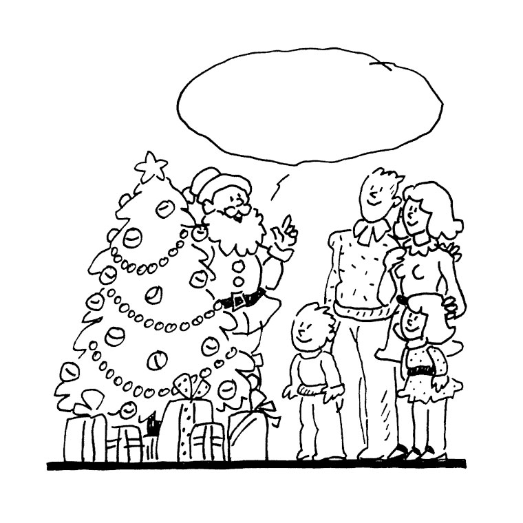 Coloriage De Noël En Famille - Noël à imprimer