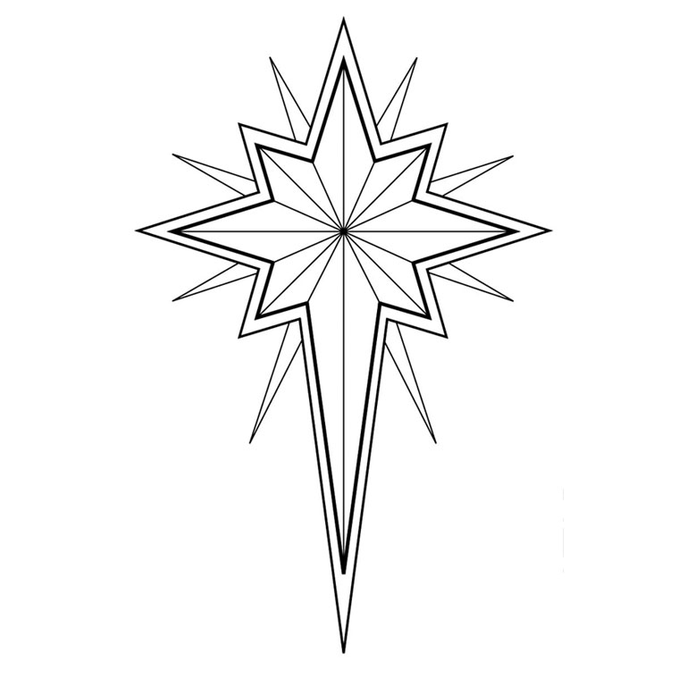 Coloriage De Noël Étoile - Noël à imprimer