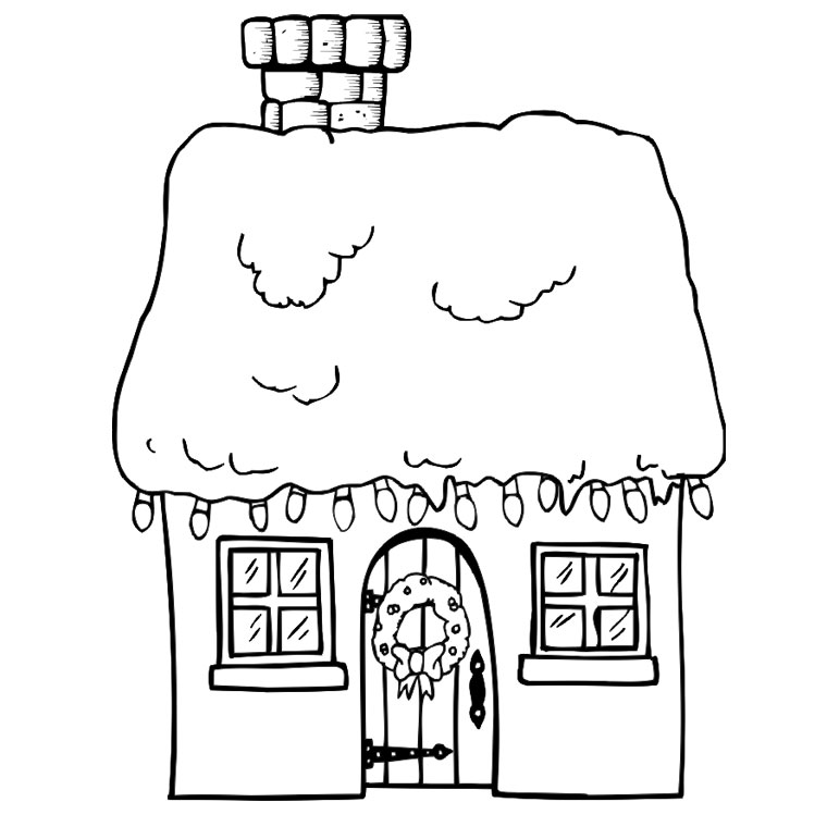 Coloriage De Noël Maison - Noël à imprimer