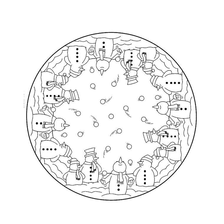 Coloriage De Noël Mandala - Noël à imprimer