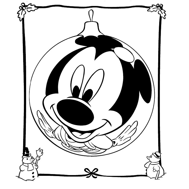 Coloriage De Noël Mickey - Noël à imprimer