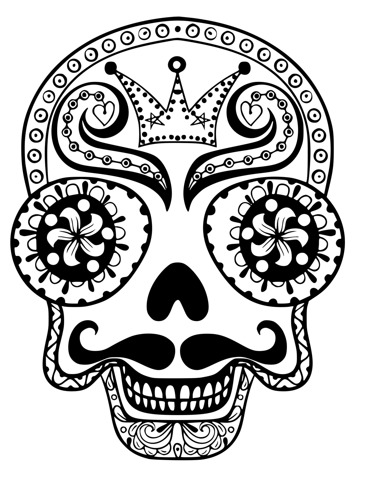 Coloriage Dead Skull Adulte - Halloween à imprimer
