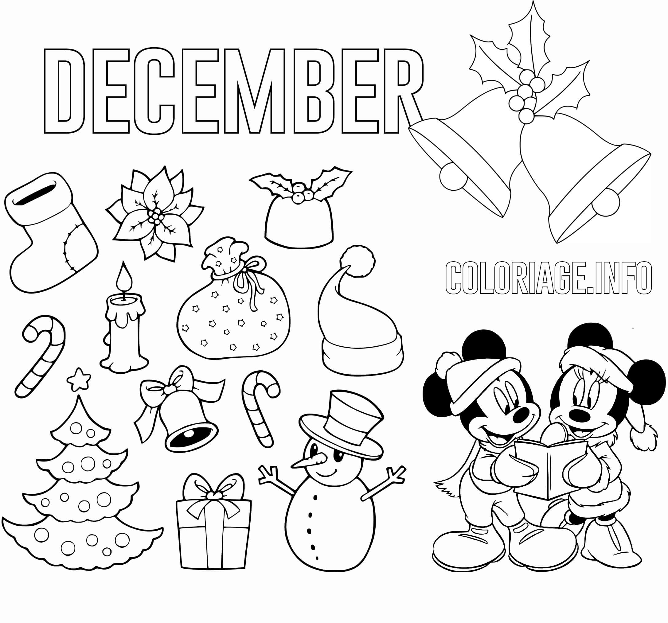 Coloriage December Christmas Kids - Noël à imprimer