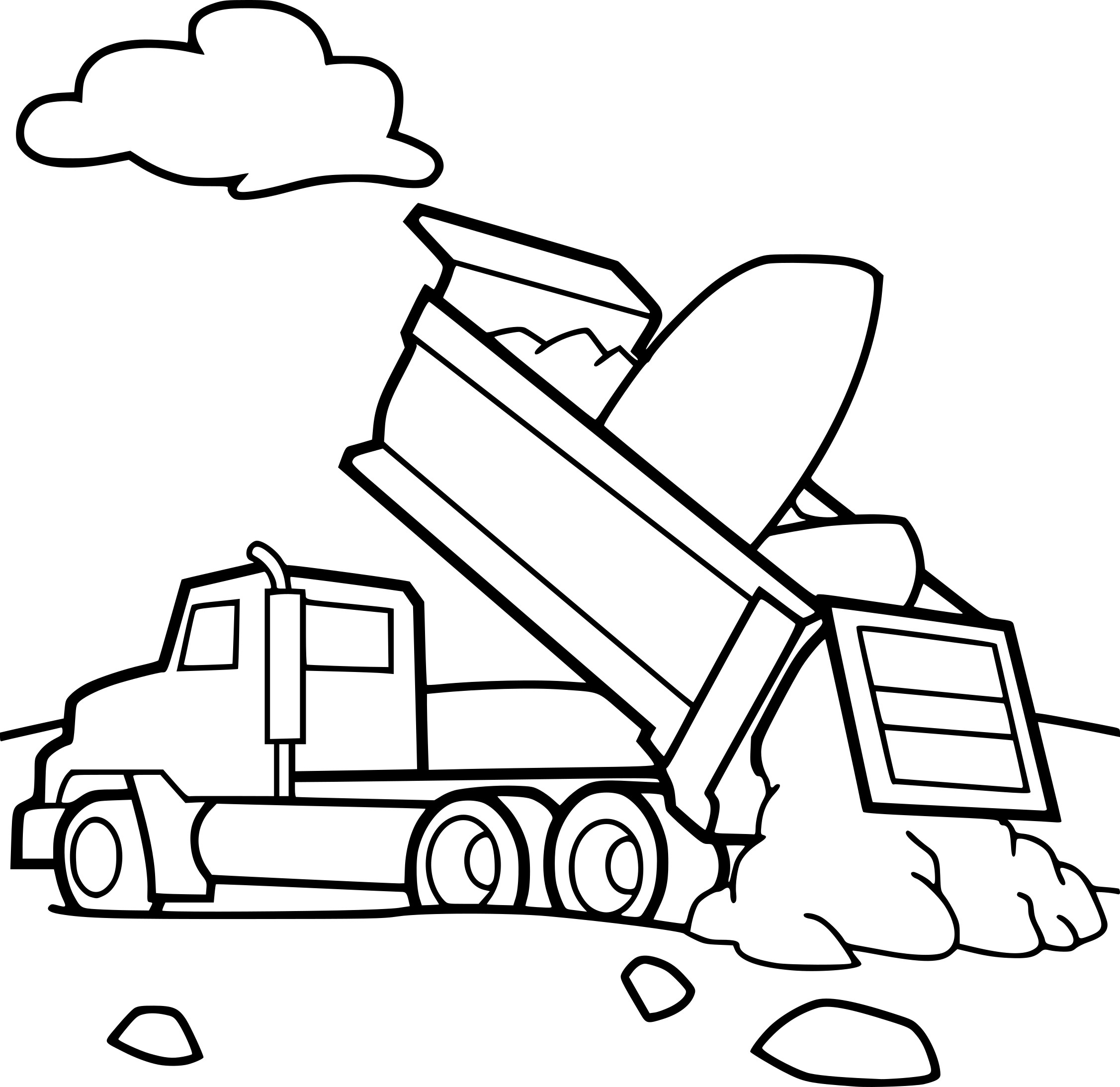 Coloriage Dechargement De Camion Construction - Camion à imprimer