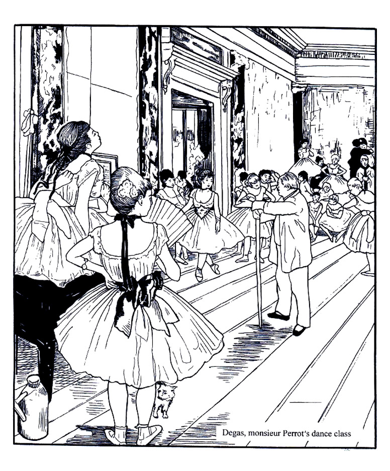 Coloriage Degas La Classe De Danse - Art à imprimer