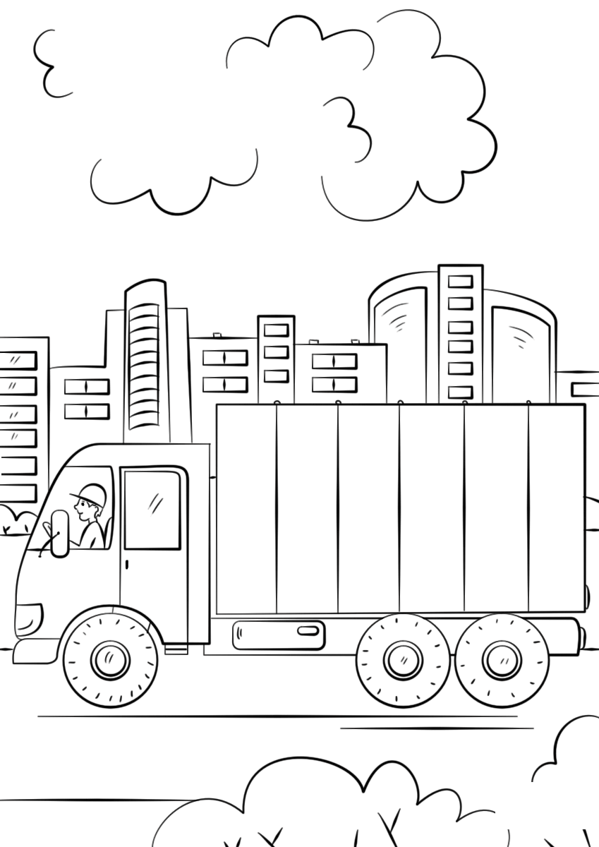 Coloriage Delivery Camion - Camion à imprimer