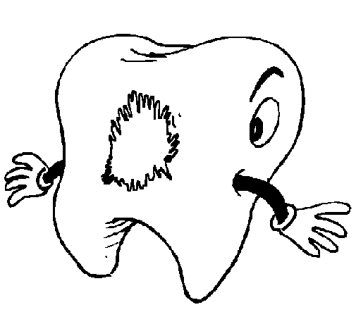 Coloriage Dent Cariee - Dentiste à imprimer