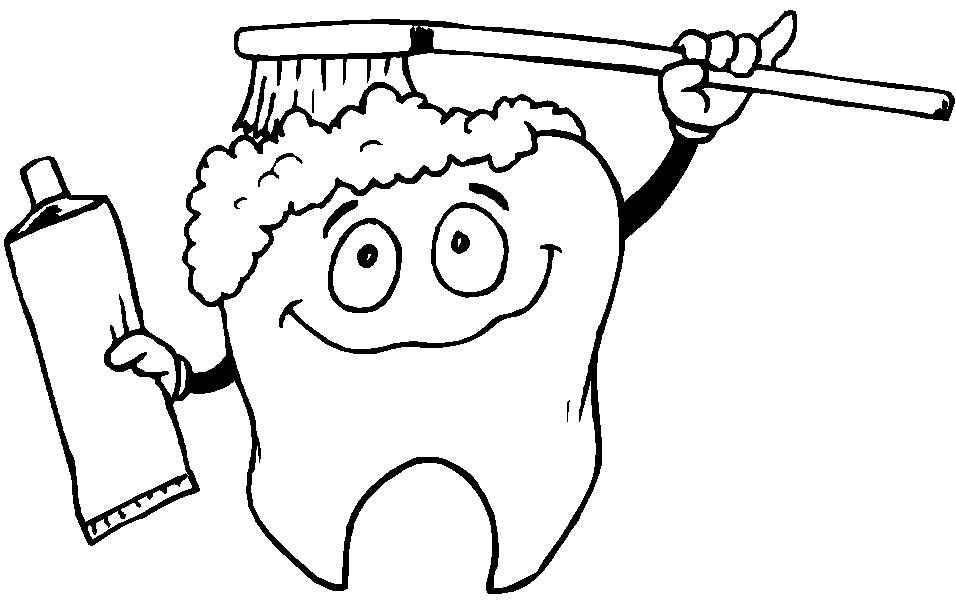Coloriage Dent Dentifrice Et Brosse A Dent - Dentiste à imprimer
