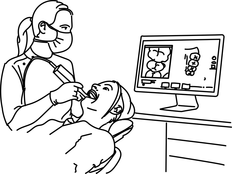 Coloriage Dentiste Lors Dun Nettoyage De Dents - Dentiste à imprimer