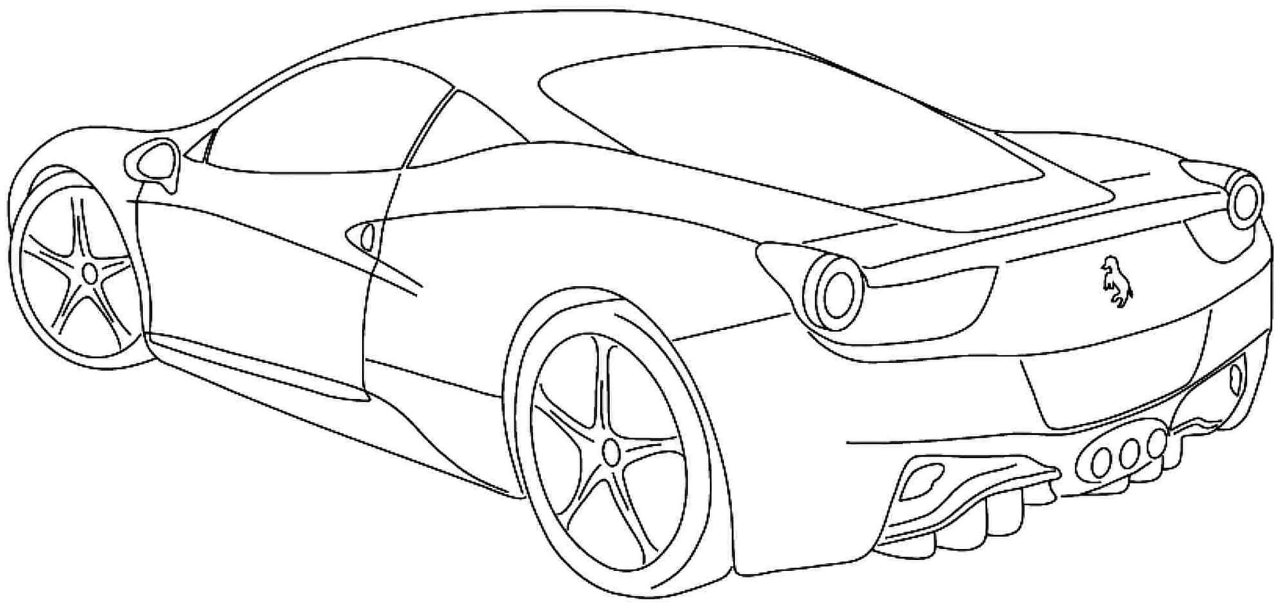 Coloriage Derrière De La Ferrari Turbo Vitesse - Ferrari à imprimer