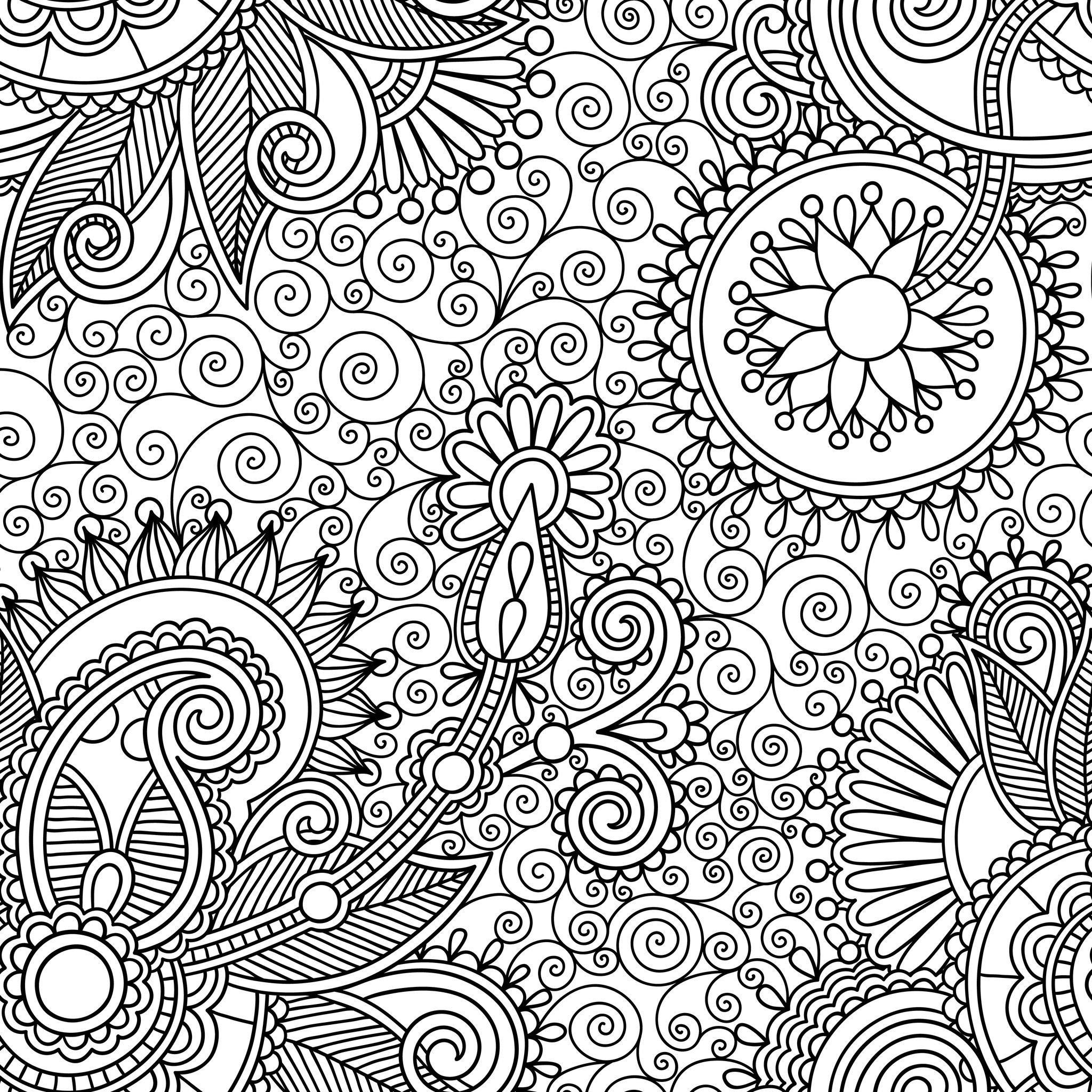 Coloriage Spirales harmonieuses apaisantes - Adulte à imprimer