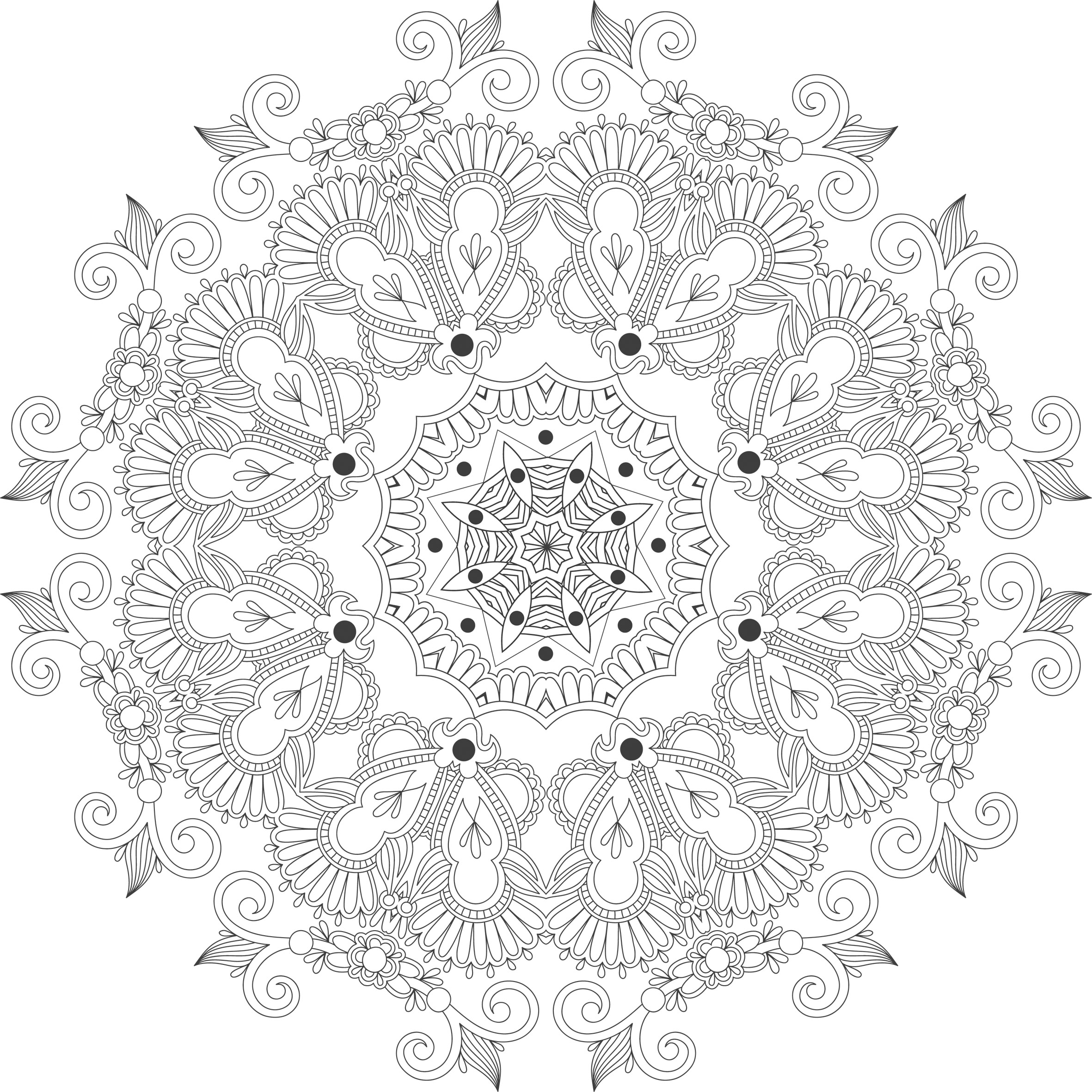 Coloriage Mandala Zen apaisant pour adulte - Adulte à imprimer