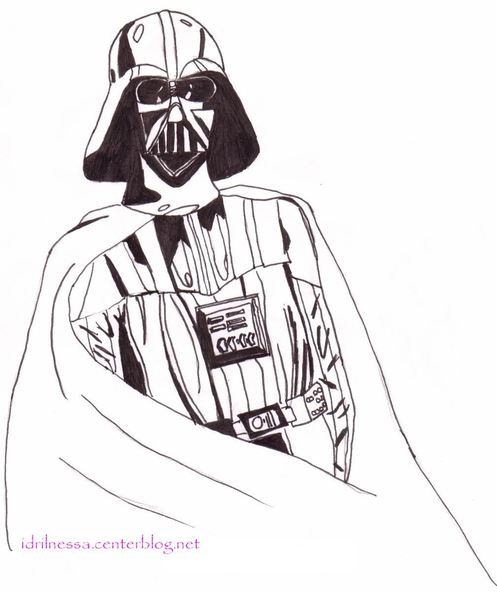 Coloriage Dessin Amateur Dark Vador - Star wars à imprimer