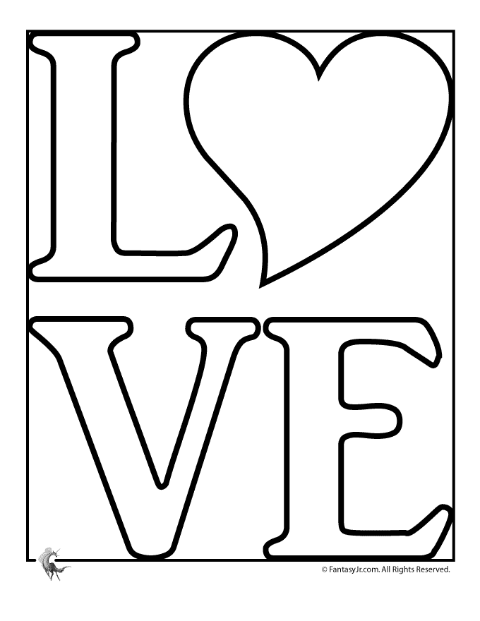 Coloriage Dessin Amour 12 - Amour coeur à imprimer