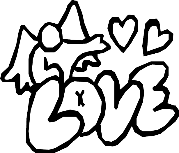 Coloriage Cœurs enlacés et étoiles scintillantes - Amour coeur à imprimer