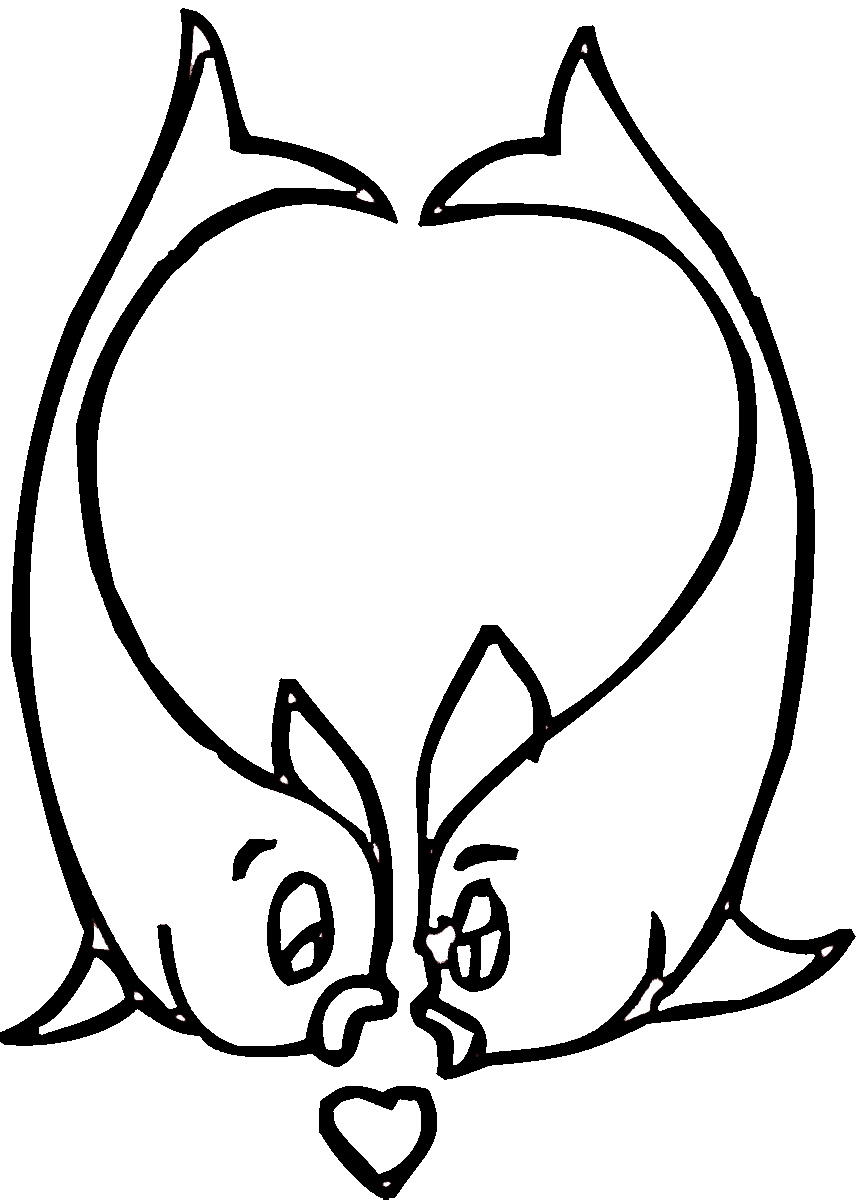 Coloriage Deux cœurs entrelacés dans un tourbillon - Amour coeur à imprimer