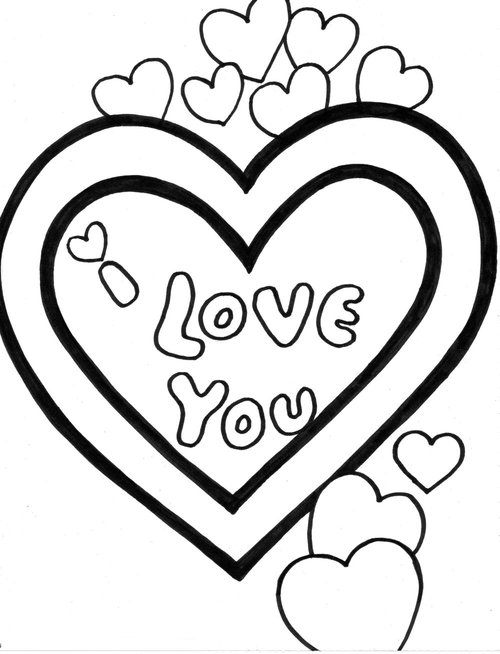 Coloriage Dessin Amour 15 - Amour coeur à imprimer