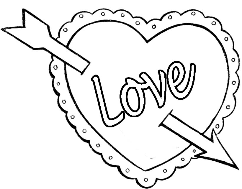 Coloriage Deux cœurs unis avec motifs floraux - Amour coeur à imprimer