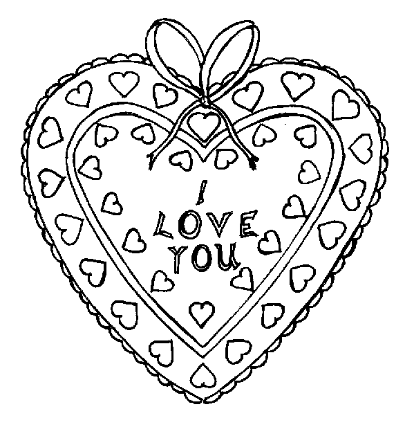 Coloriage Deux cœurs unis par des étoiles - Amour coeur à imprimer
