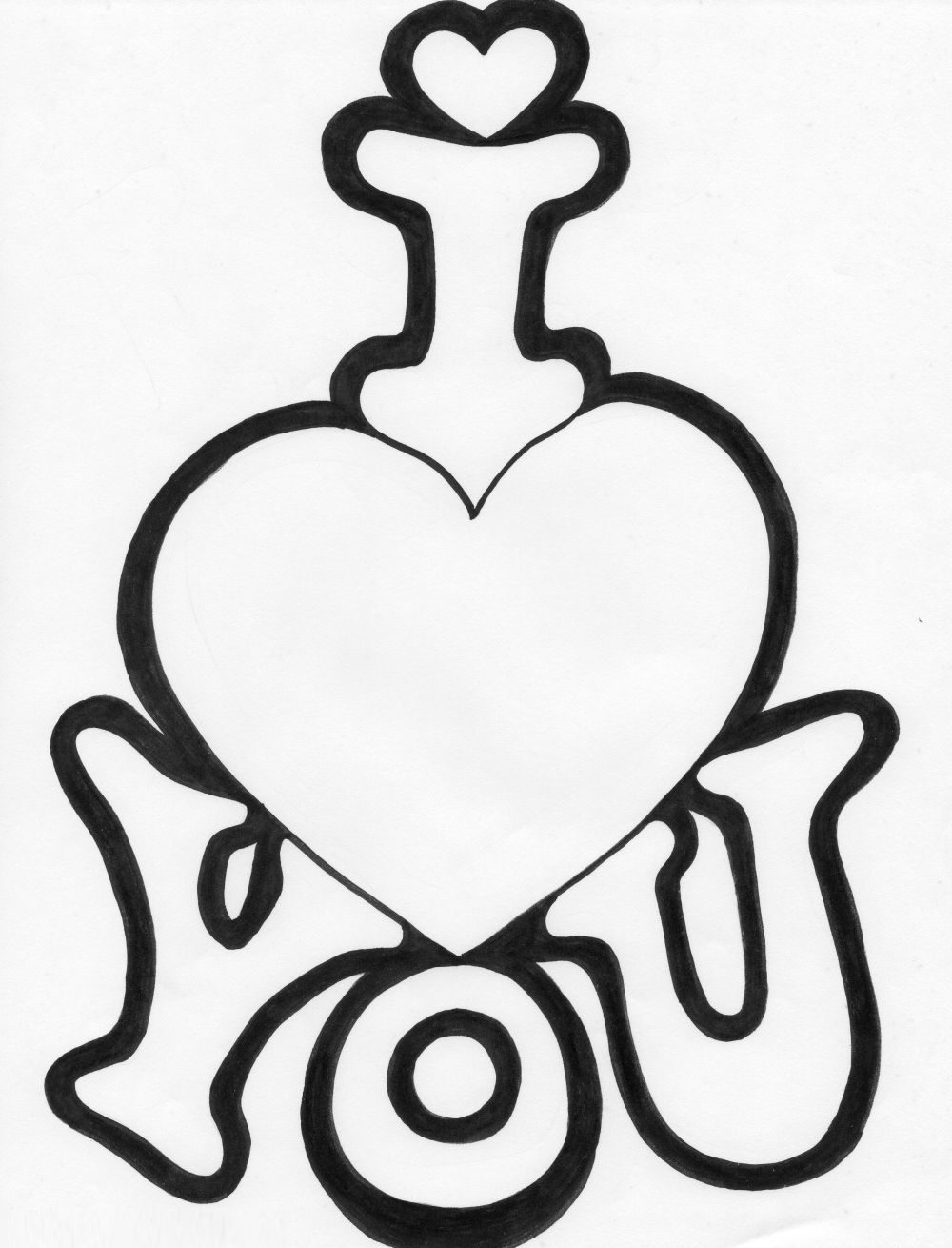 Coloriage Dessin Amour 5 - Amour coeur à imprimer