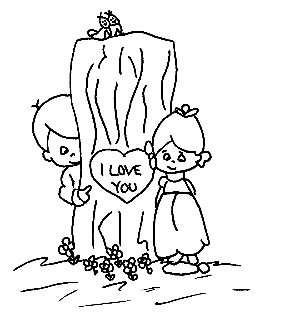 Coloriage Cœur romantique entrelacé avec motifs floraux - Amour coeur à imprimer