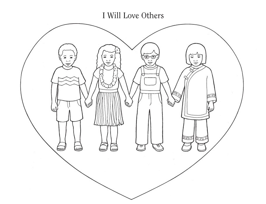 Coloriage Deux cœurs unis dans une étreinte tendre - Amour coeur à imprimer