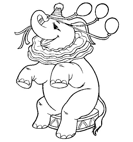 Coloriage Dessin Animaux Éléphant De Cirque - Animaux à imprimer