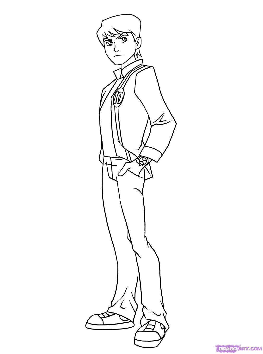 Coloriage Ben 10 transformé en créature puissante - Ben 10 à imprimer