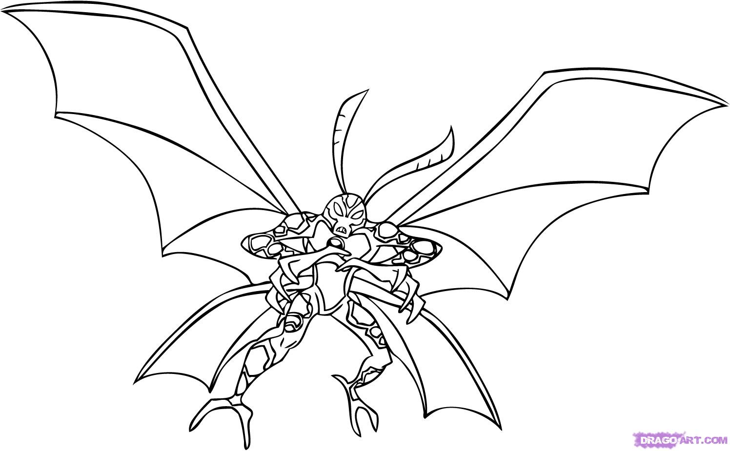 Coloriage Ben 10 activant ses pouvoirs extraterrestres - Ben 10 à imprimer