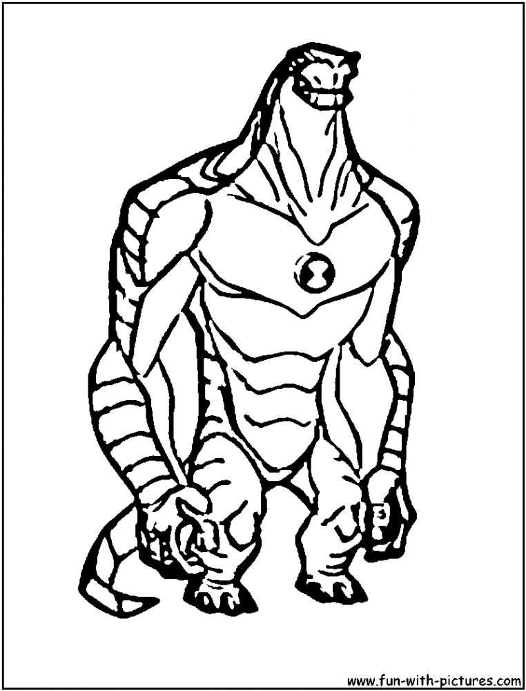 Coloriage Ben 10 en mode héros avec Omnitrix - Ben 10 à imprimer