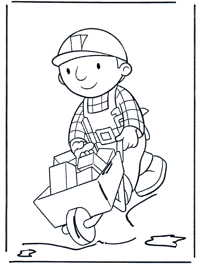 Coloriage Bob le bricoleur avec ses machines - Bob le bricoleur à imprimer