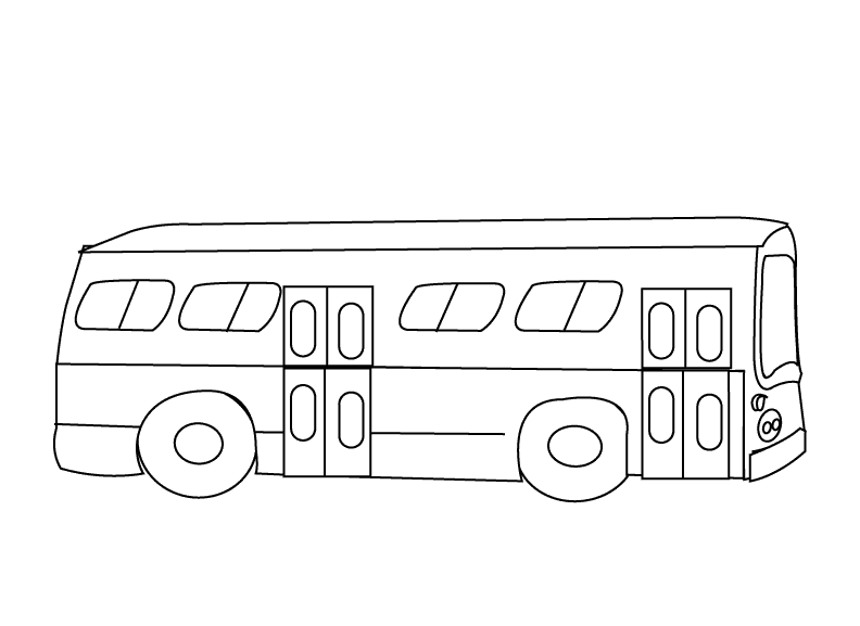Coloriage Bus touristique à deux étages coloré - Enfants à imprimer