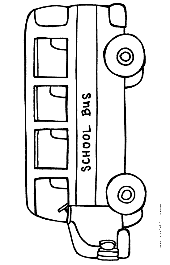 Coloriage Bus scolaire jaune en route - Enfants à imprimer