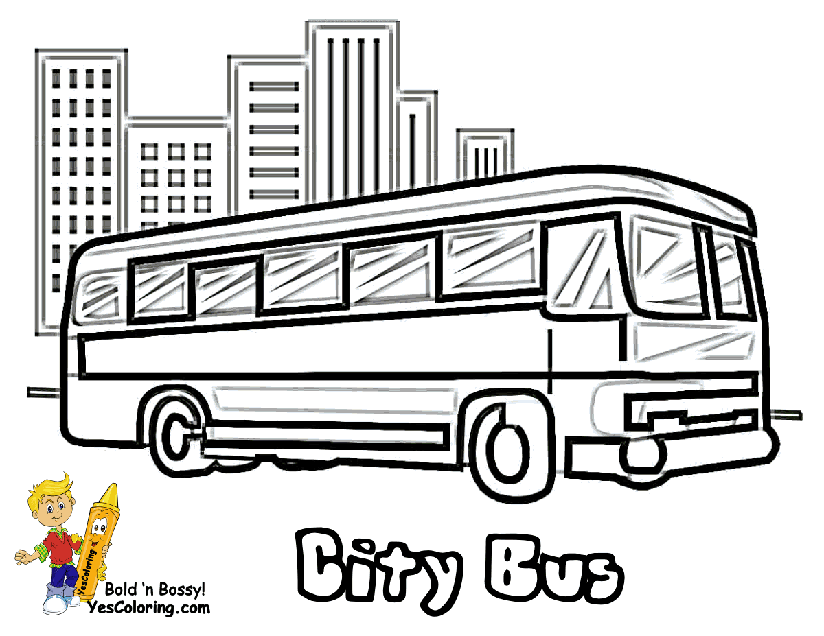 Coloriage Bus urbain avec passagers en attente - Enfants à imprimer