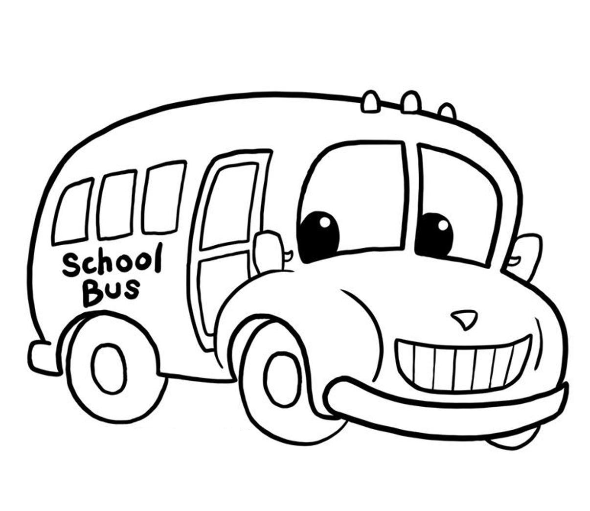 Coloriage Bus scolaire jaune avec fenêtres - Enfants à imprimer