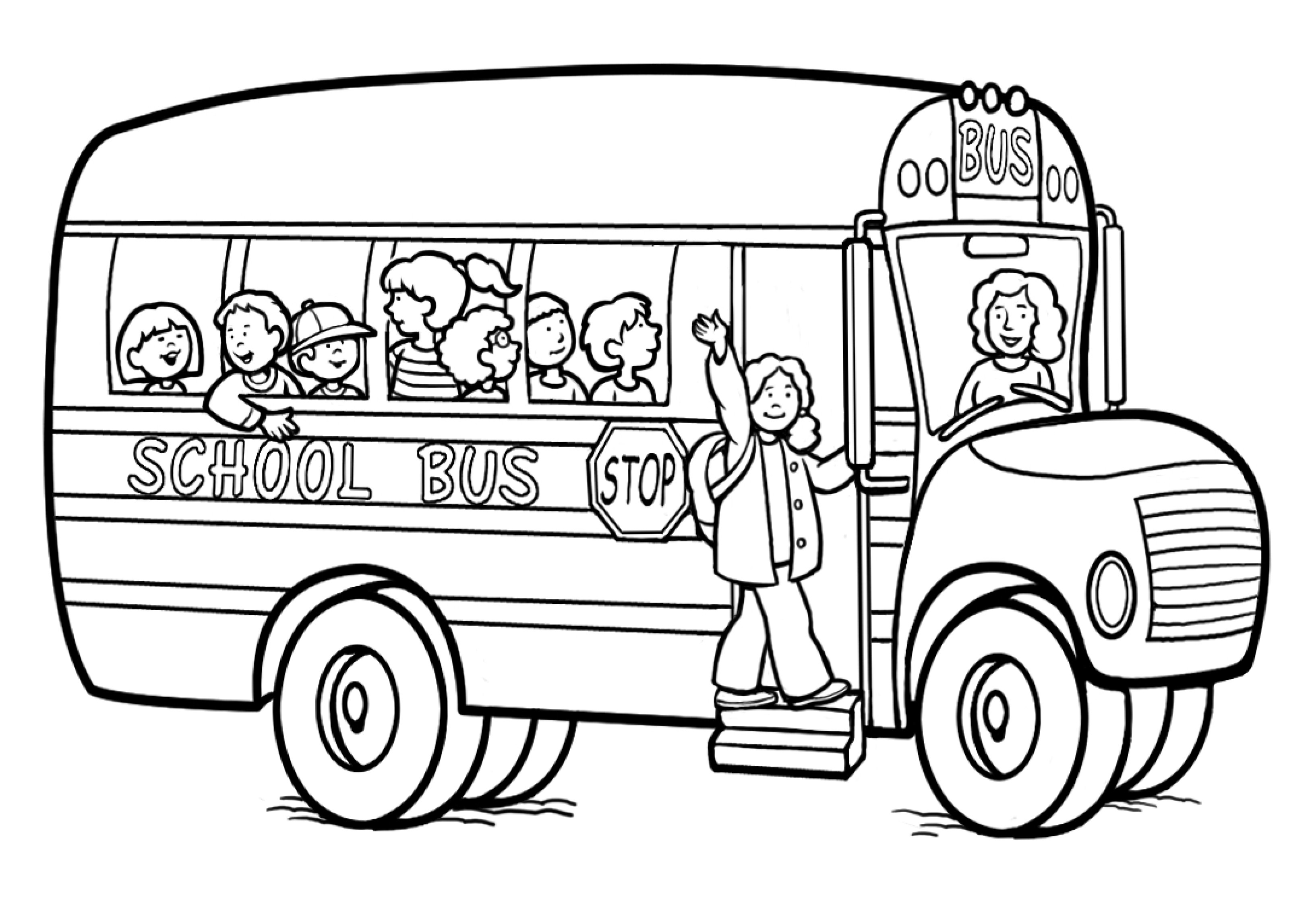 Coloriage Autobus urbain avec passagers - Enfants à imprimer